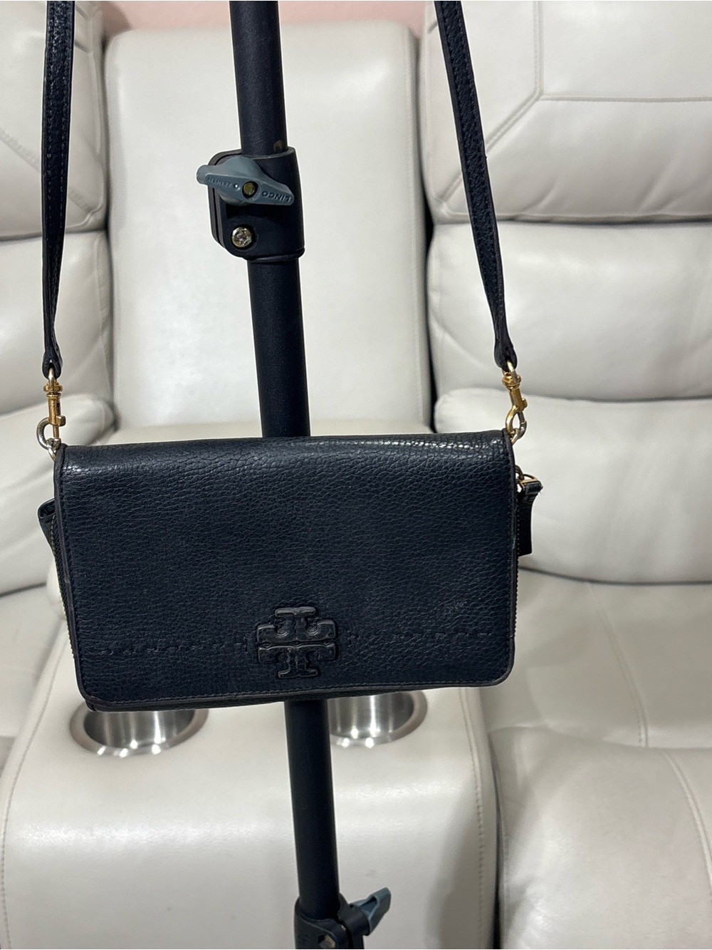 Tory Burch McGraw fold-over crossbody bag features black